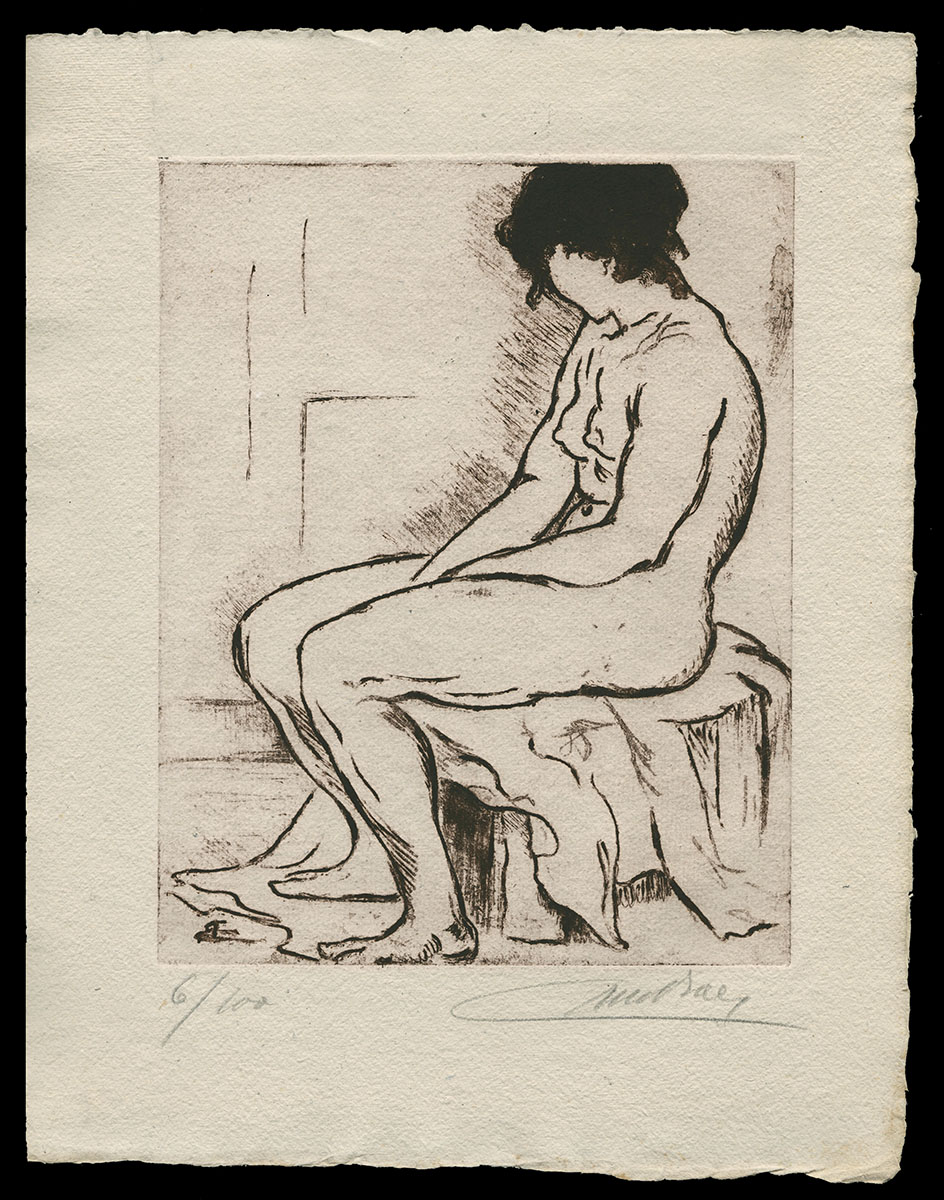 Buy An Etching Naked Lady By The Belgian Artist Emile Baes